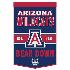 Arizona Wildcats BEAR DOWN Wool Banner - 24"x38"