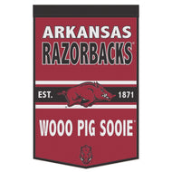 Arkansas Razorbacks WOOO PIG SOOIE Wool Banner - 24"x38"
