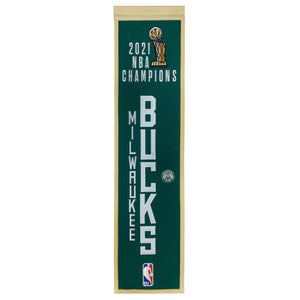 Milwaukee Bucks 2021 NBA Champions Heritage Wool Banner 8"x32"