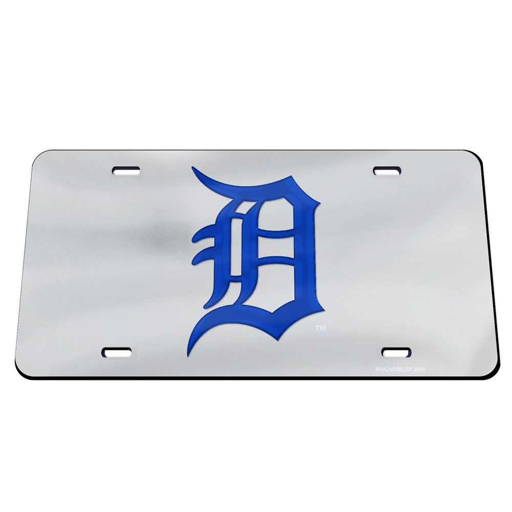 Detroit Tigers Chrome Acrylic License Plate