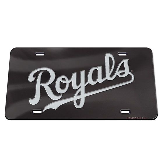 Kansas City Royals Black Chrome Woodmark Acrylic License Plate