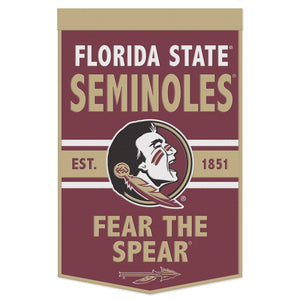 Florida State Seminoles Wool Banner - 24"x38" FEAR THE SPEAR