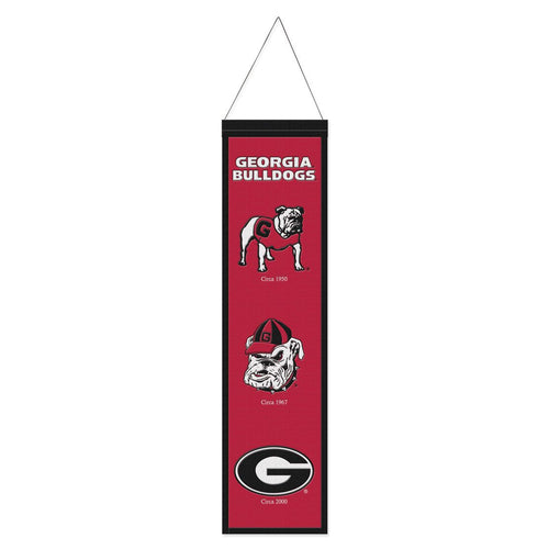 Georgia Bulldogs Logo Evolution Wool Banner - 8