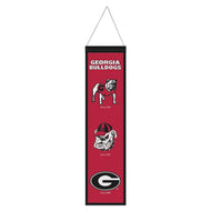 Georgia Bulldogs Logo Evolution Wool Banner - 8"x32"