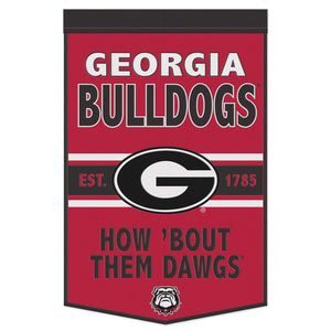 Georgia Bulldogs Wool Banner - 24"x38" HOW BOUT THEM DAWGS