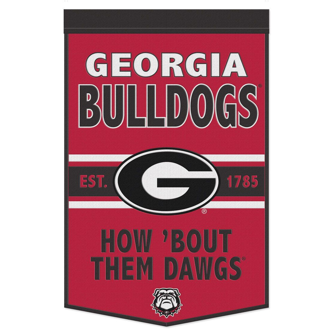Georgia Bulldogs Wool Banner - 24