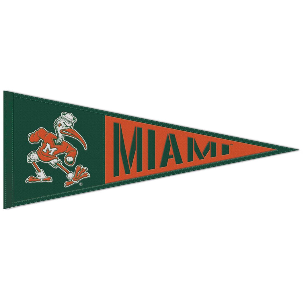 Miami Hurricanes Throwback Logo Wool Pennant - 12