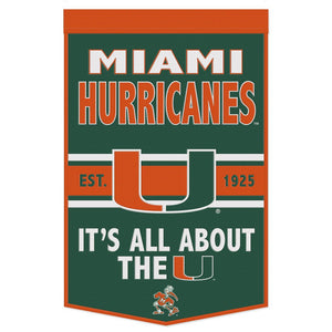 Miami Hurricanes Wool Banner - 24"x38" It's All About The U