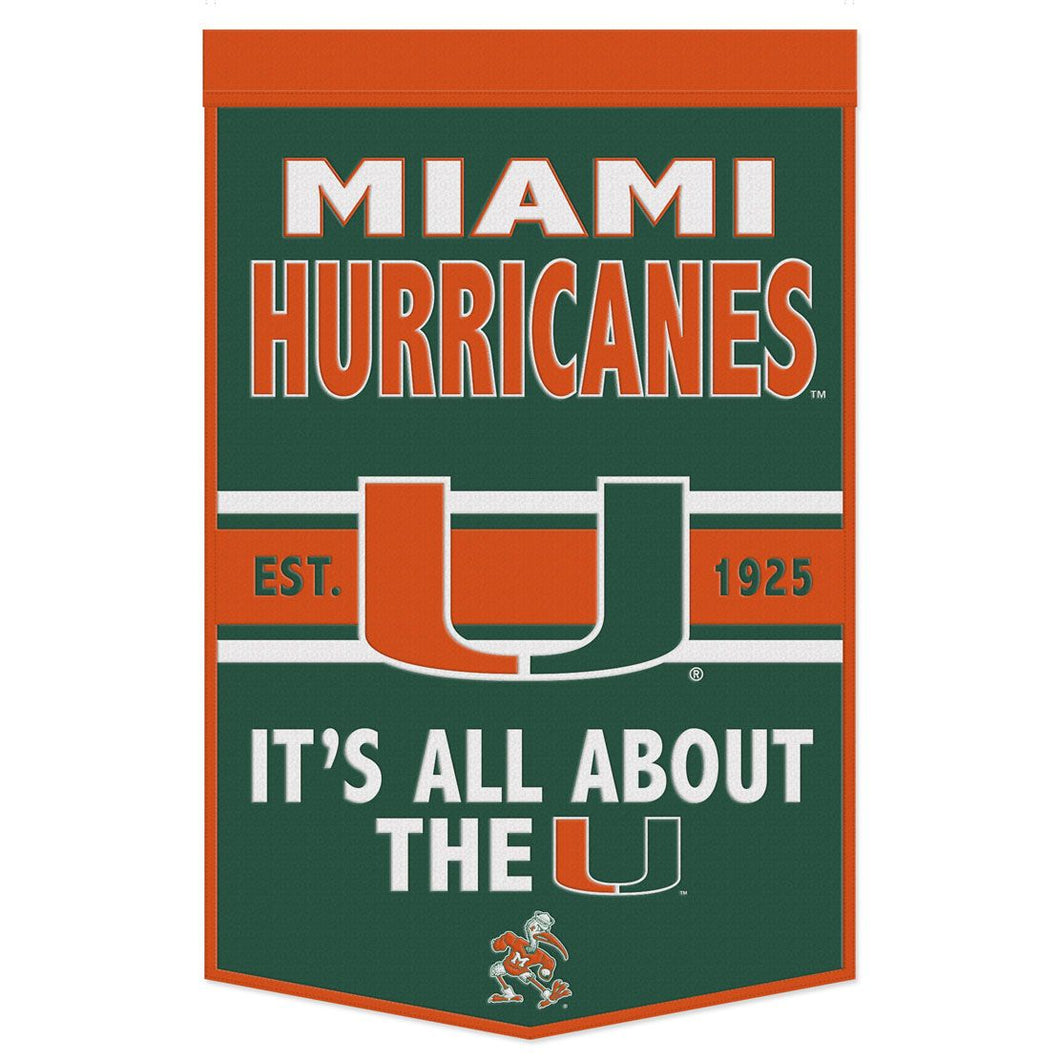 Miami Hurricanes Wool Banner - 24