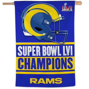 Los Angeles Rams Super Bowl LVI Champions Vertical Flag - 28"x40"