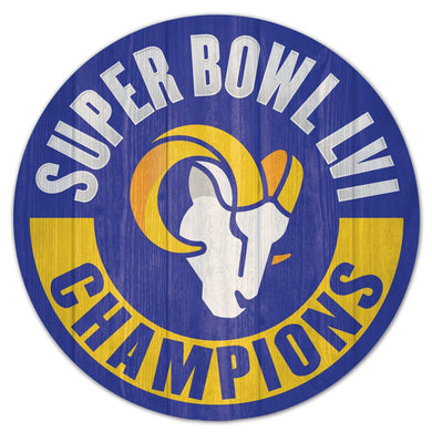 Los Angeles Rams Super Bowl LVI Champions Wood Sign - 14