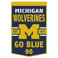 Michigan Wolverines GO BLUE Wool Banners - 24"x38"