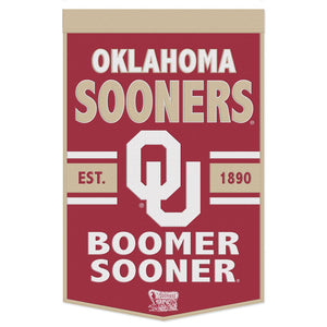 Oklahoma Sooners Wool Banners - 24"x38" BOOMER SOONER