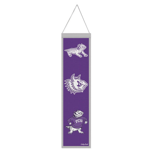 TCU Horned Frogs Logo Evolution Wool Banner - 8