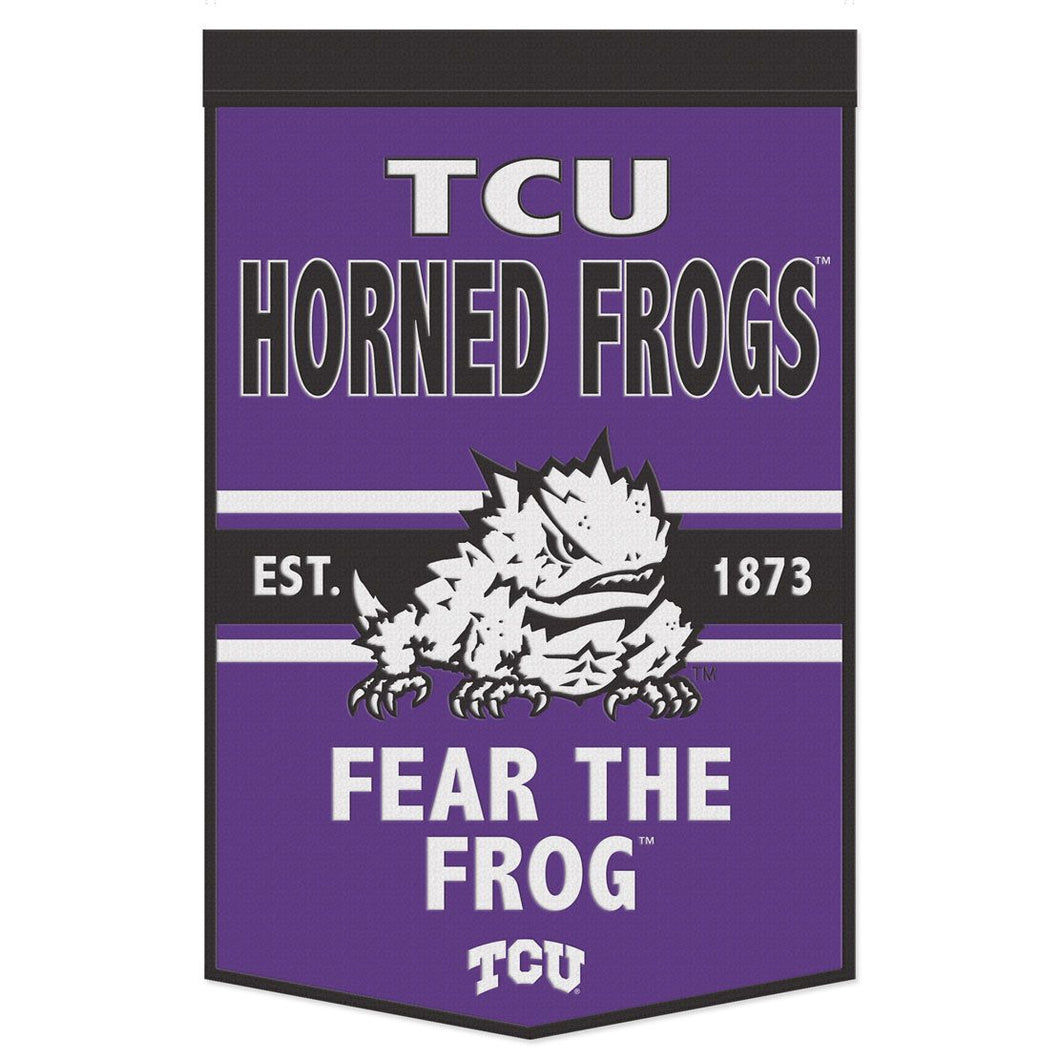 TCU Horned Frogs Wool Banner - 24