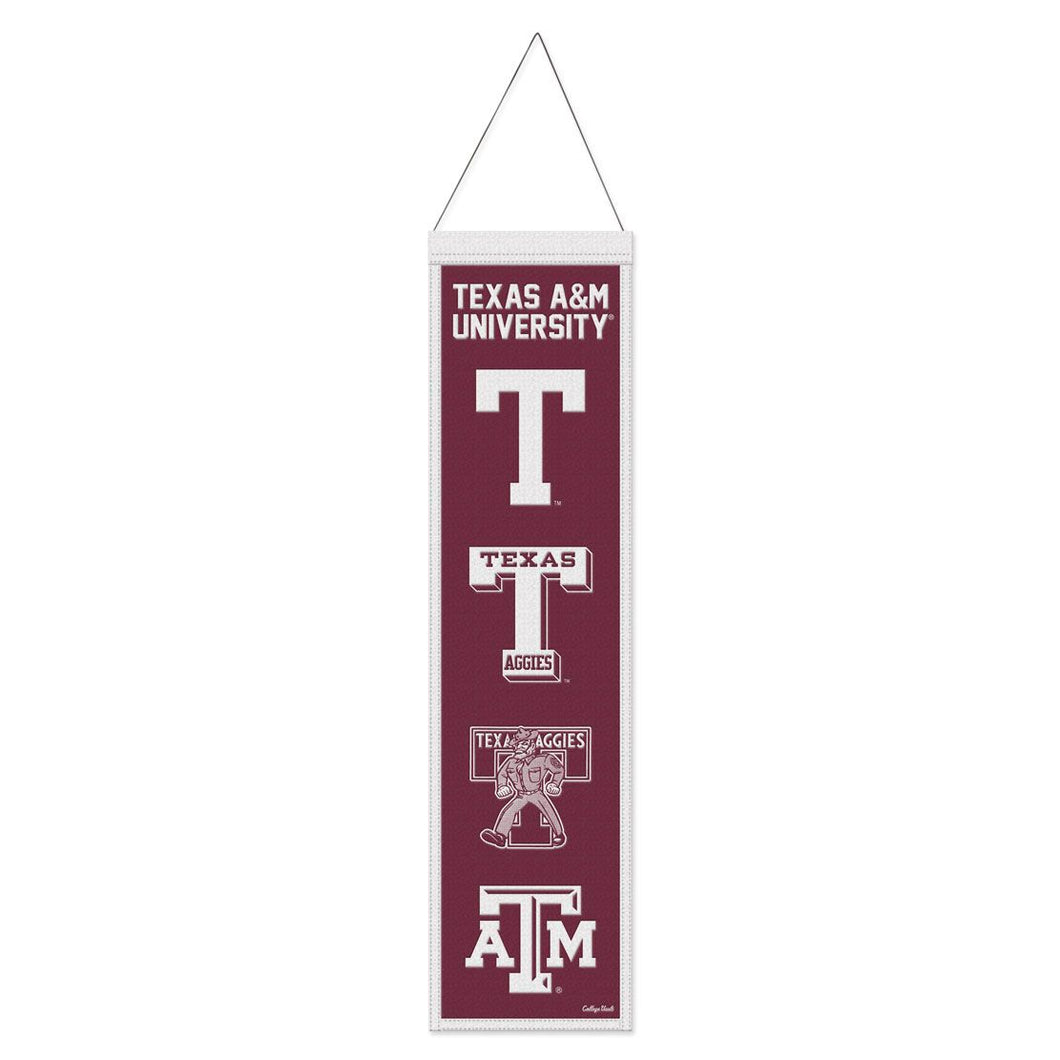 Texas A&M Aggies Logo Evolution Wool Banner - 8