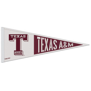 Texas A&M Aggies Throwback Logo Wool Pennant - 13"x32"