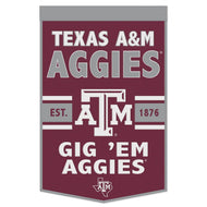 Texas A&M Aggies Wool Banner - 24"x38" GIG 'EM AGGIES