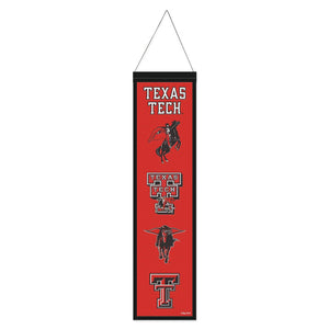 Texas Tech Red Raiders Logo Evolution Wool Banner - 8"x32"