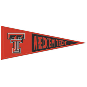 Texas Tech Red Raiders Wool Pennant - 13"x32" WRECK 'EM TECH