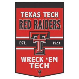 Texas Tech Red Raiders Wool Banner - 24"x38" WRECK 'EM TECH