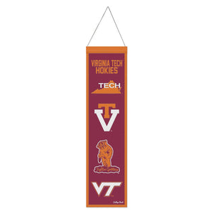 Virginia Tech Hokies Logo Evolution Wool Banner - 8"x32"
