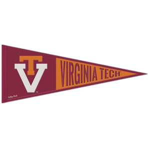Virginia Tech Hokies Throwback Logo Wool Pennant - 13"x32"