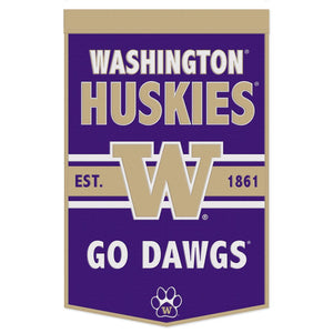 Washington Huskies Wool Banner - 24"x38" GO DAWGS