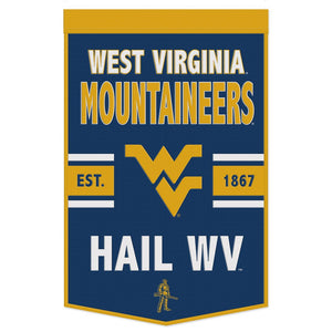 West Virginia Mountaineers Wool Banner - 24"x38" HAIL WV
