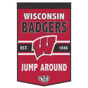 Wisconsin Badgers Wool Banner - 24"x38" JUMP AROUND