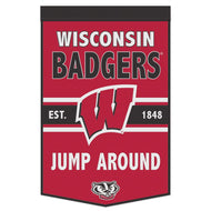 Wisconsin Badgers Wool Banner - 24"x38" JUMP AROUND