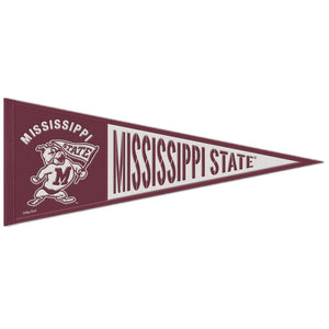 Mississippi State Bulldogs Retro Logo Wool Pennant - 13"x32"