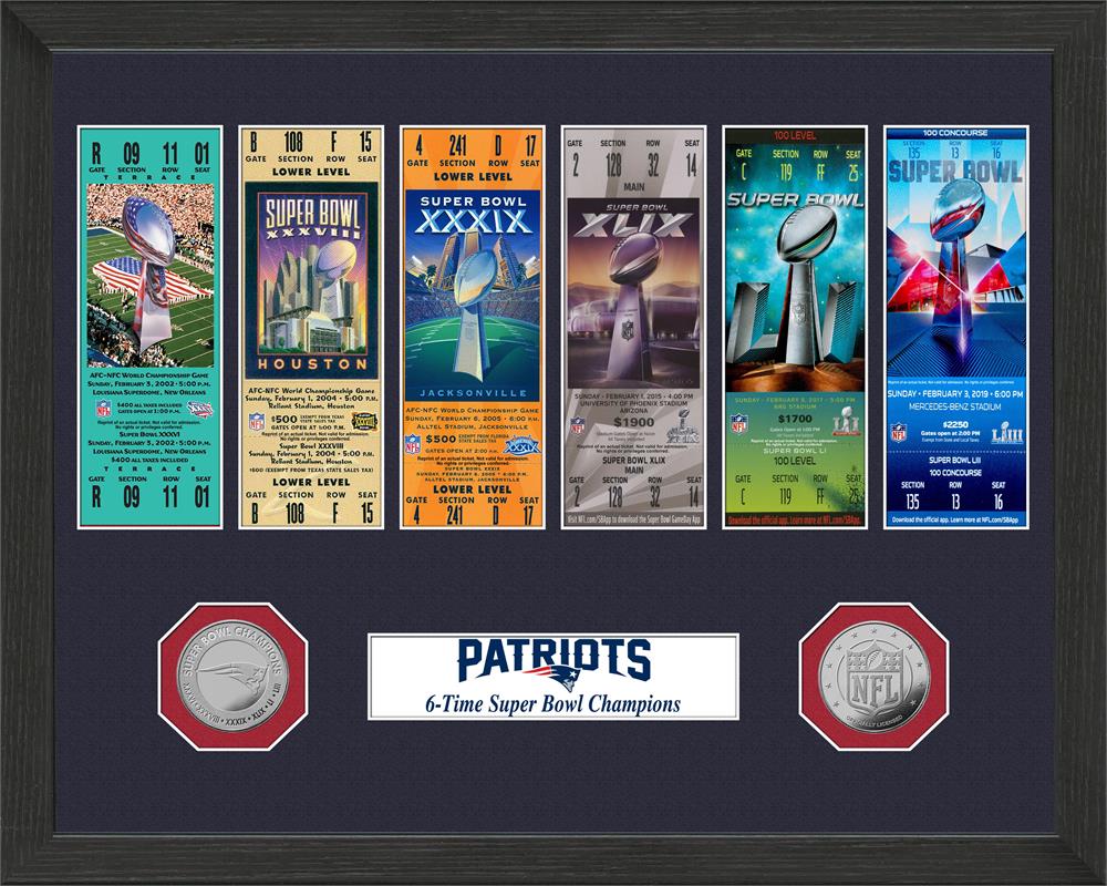 New England Patriots 6-Time Super Bowl Champions Ticket Collection
