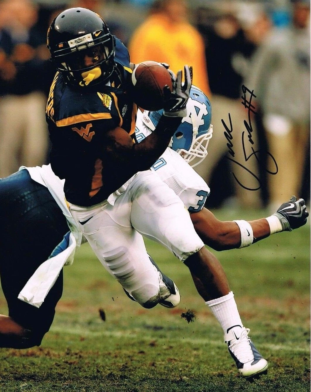 wvu football, jock sanders autograph