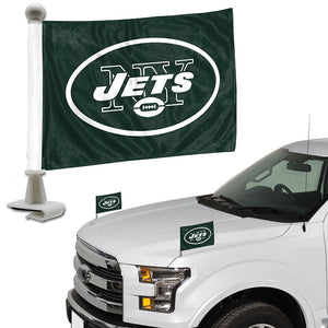 New York Jets Ambassador Car Flag Set of 2