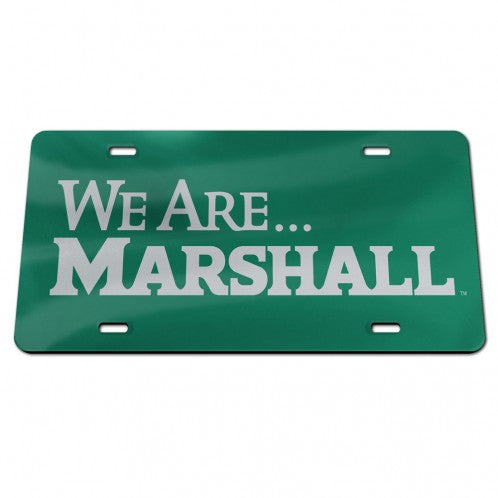 Marshall Thundering Herd We Are Marshall Green Chrome License Plate