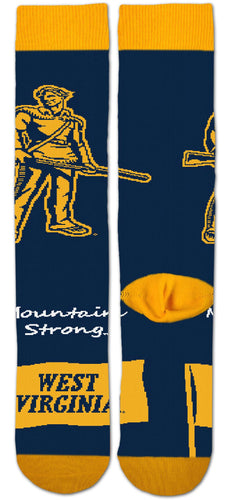 West Virginia Mountaineers Thin Crew Socks - Medium