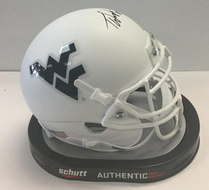 Trevon Wesco West Virginia Mountaineers Signed WVU White Mini Helmet