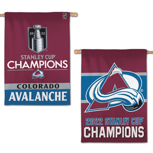 Colorado Avalanche 2022 Stanley Cup Champions Vertical Double-Sided Flag - 28'' x 40''