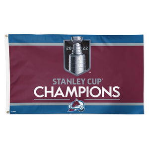Colorado Avalanche 2022 Stanley Cup Champions 1-Sided Deluxe Flag - 3'x5'