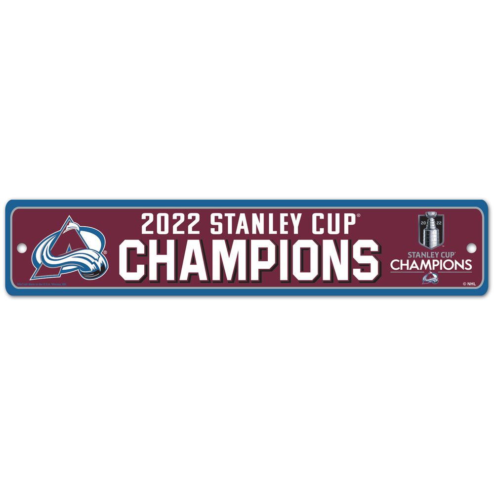 Colorado Avalanche 2022 Stanley Cup Champions 3.75'' x 19'' Street Sign