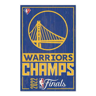 Golden State Warriors 2021/22 NBA Champions 11'' x 17'' Wooden Sign