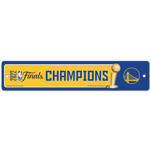 Golden State Warriors 2022 NBA Champions Street Sign - 3.75'' x 19''
