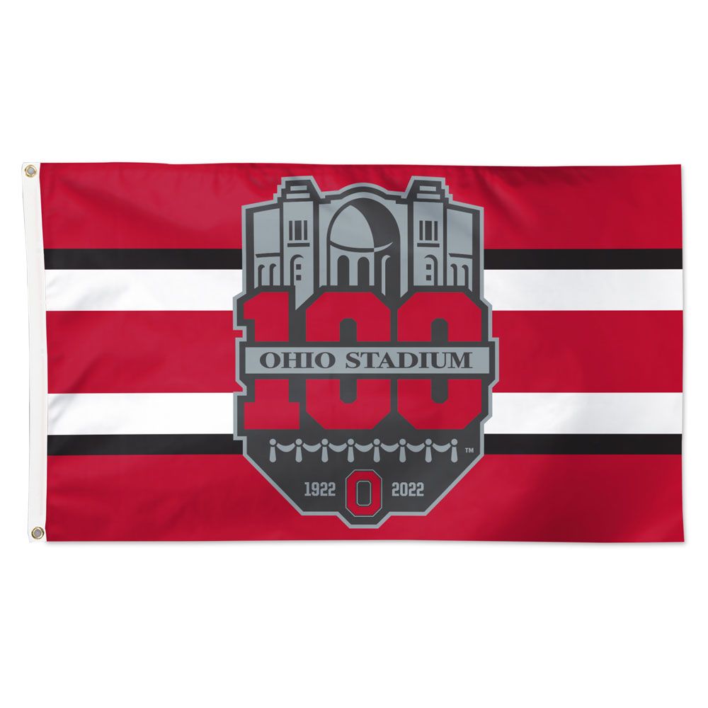 Ohio State Buckeyes 100 Years of Ohio Stadium Deluxe Flag - 3'x5'
