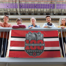 Ohio State Buckeyes 100 Years of Ohio Stadium Deluxe Flag - 3'x5'