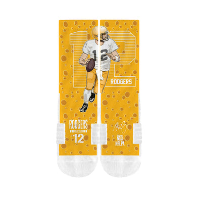 NFL fan gear Aaron Rodgers Green Bay Packers socks from Sports Fanz