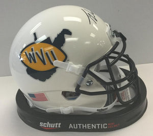 Trevon Wesco West Virginia Mountaineers Signed WVU Retro Mini Helmet