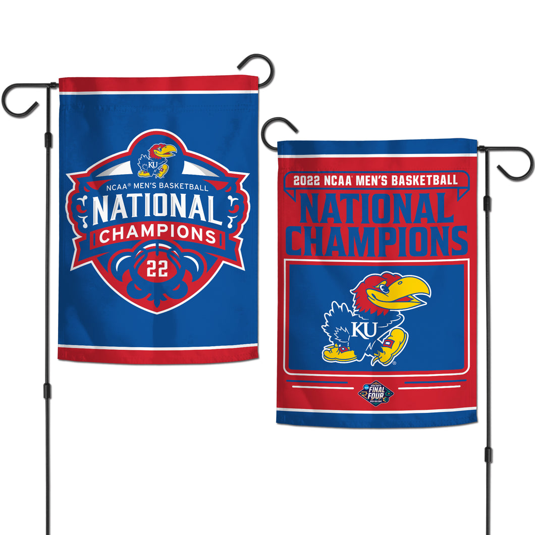 Kansas Jayhawks 2022 NCAA Men's Basketball Champions 2-Side Garden Flag - 12
