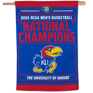 Kansas Jayhawks 2022 NCAA Men's Basketball Champions  Vertical Flag 28" x 40"