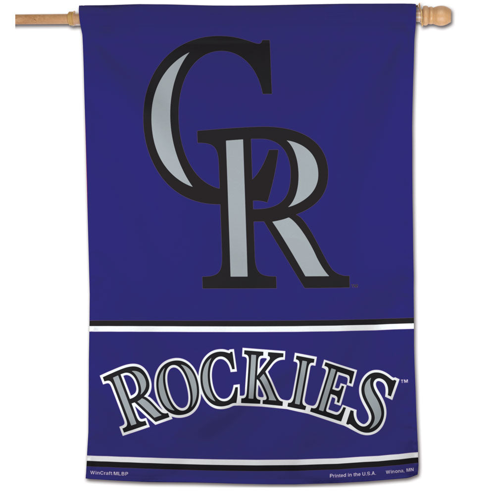 Colorado Rockies Wordmark Vertical Flag - 28